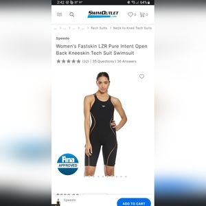 Womens Speedo LZR Pure Intent Tech Suit Size 22